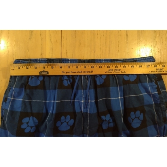Royal blue plaid paw print lounge pants 2X - Picture 3 of 9